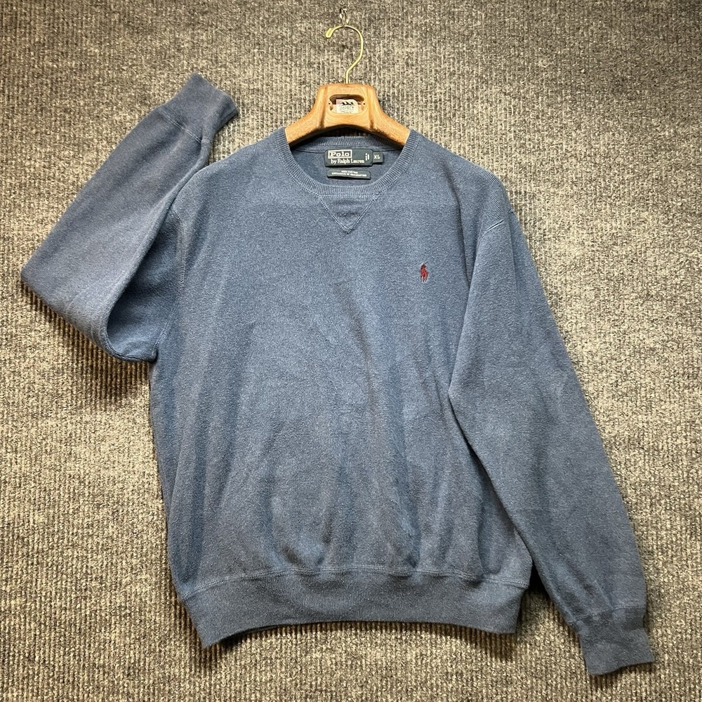 Polo Ralph Lauren Men's Crewneck Sweater Size XL Y2K 90s Pony 100% Cotton Casual